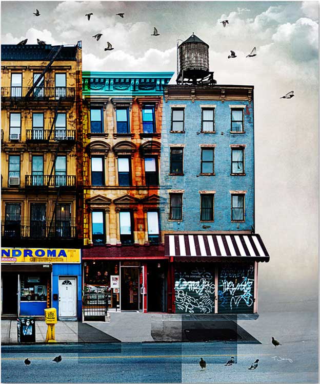Flocks Of Birds Fly High Above Paintings Of American Cityscapes 