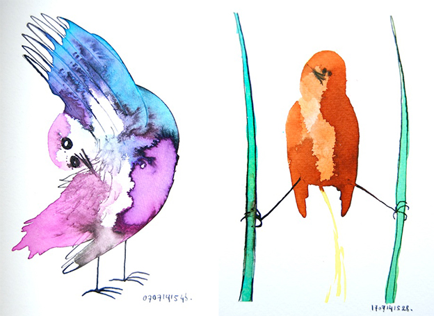 Saldi Breton's Colourful Drawings Of Birds Made Every Day