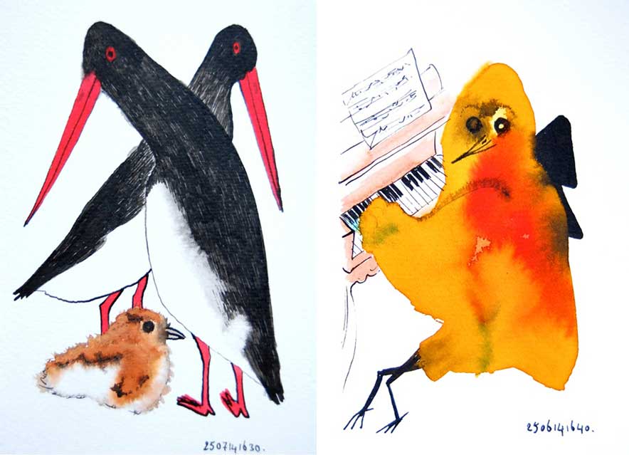 Saldi Breton's Colourful Drawings Of Birds Made Every Day