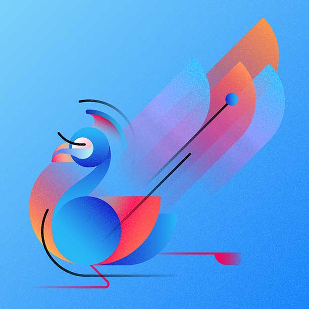 Luca Qiu's Graphical, Colourful Birds