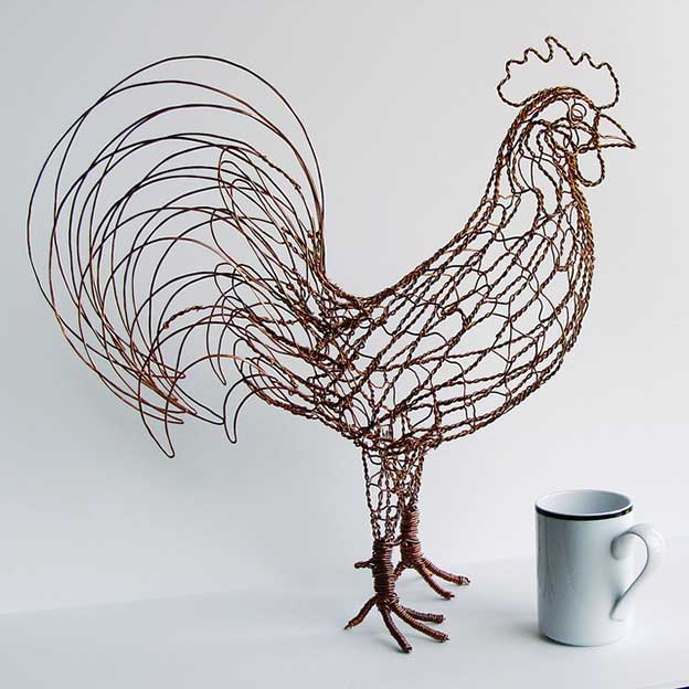 Ruth Jensen's Abstract Twisted Wire Bird Sculptures